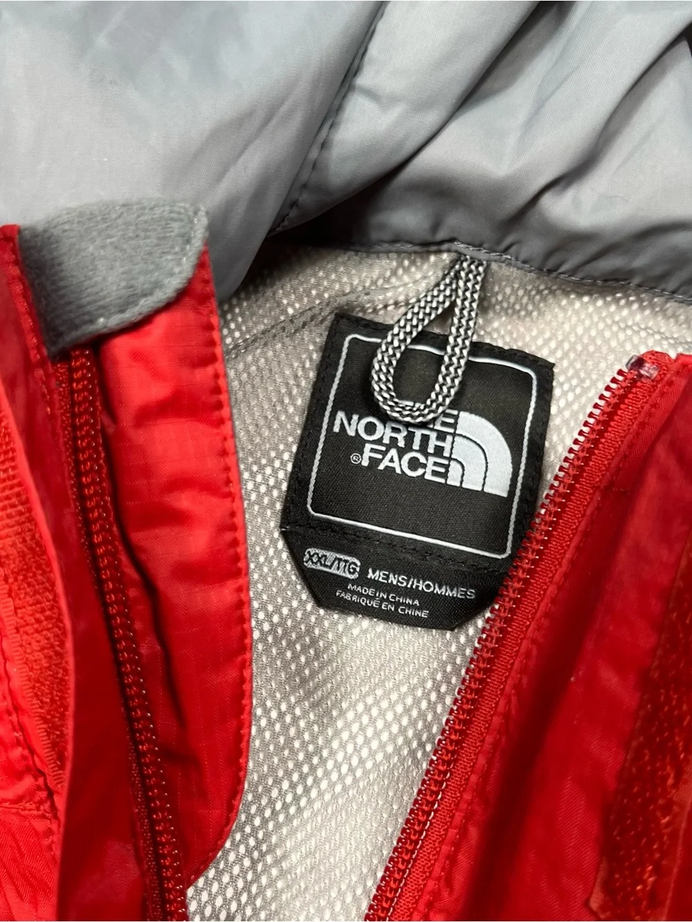 Vintage The North Face Hyvent Rain Jacket Mens XXL Red/Gray Waterproof Full Zip